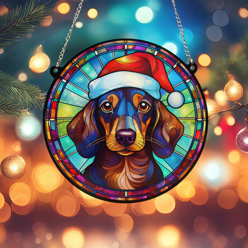 Dachshund Christmas Suncatcher